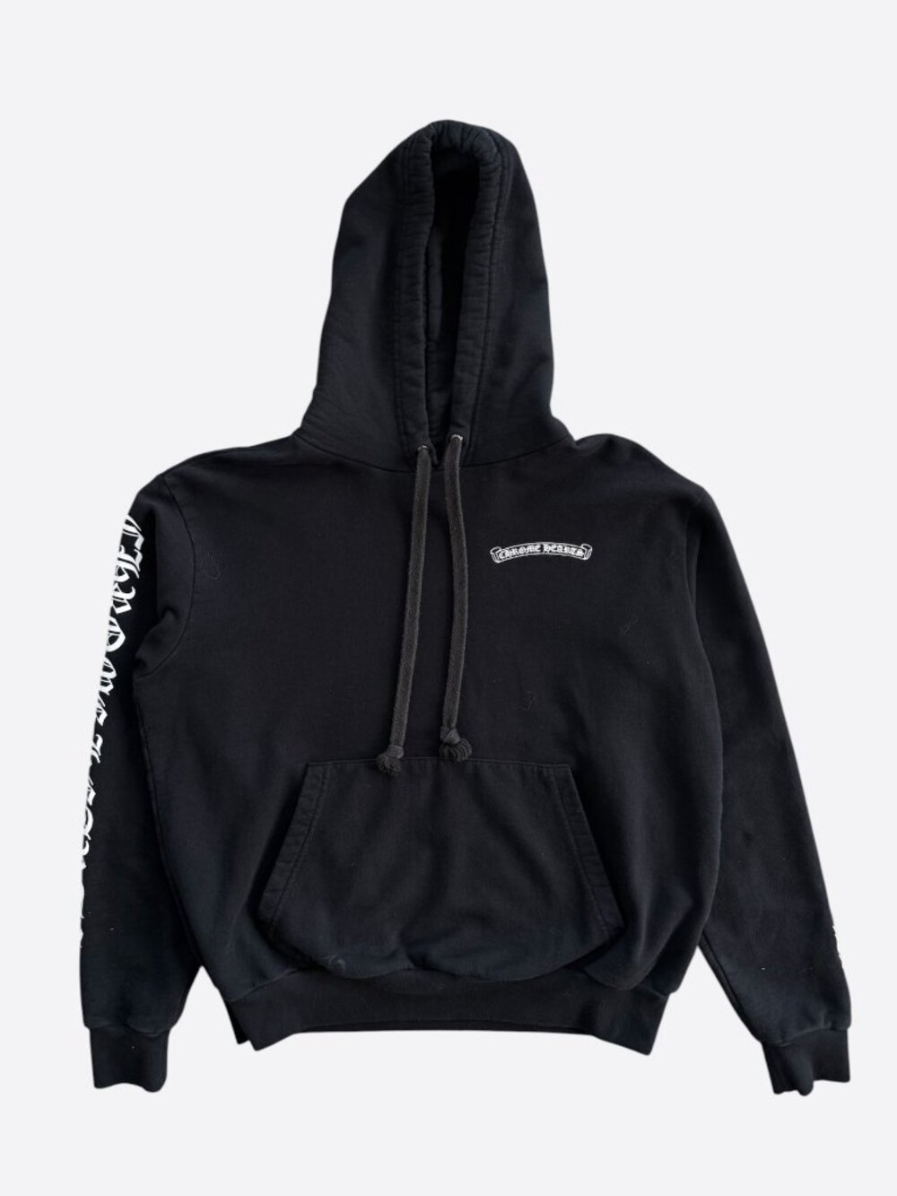 Chrome Hearts Black & White Scroll Logo Hoodie